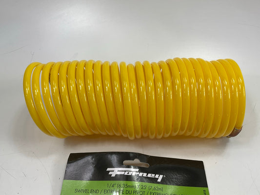 Forney 75418 Recoil Nylon Air Hose, Yellow, 1/4 In X 25 Feet