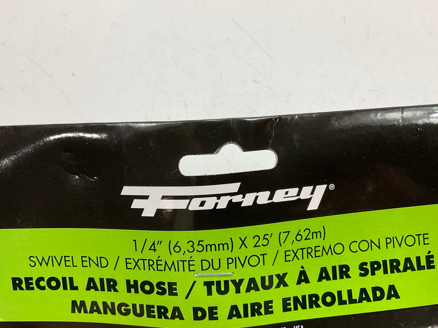 Forney 75418 Recoil Nylon Air Hose, Yellow, 1/4 In X 25 Feet