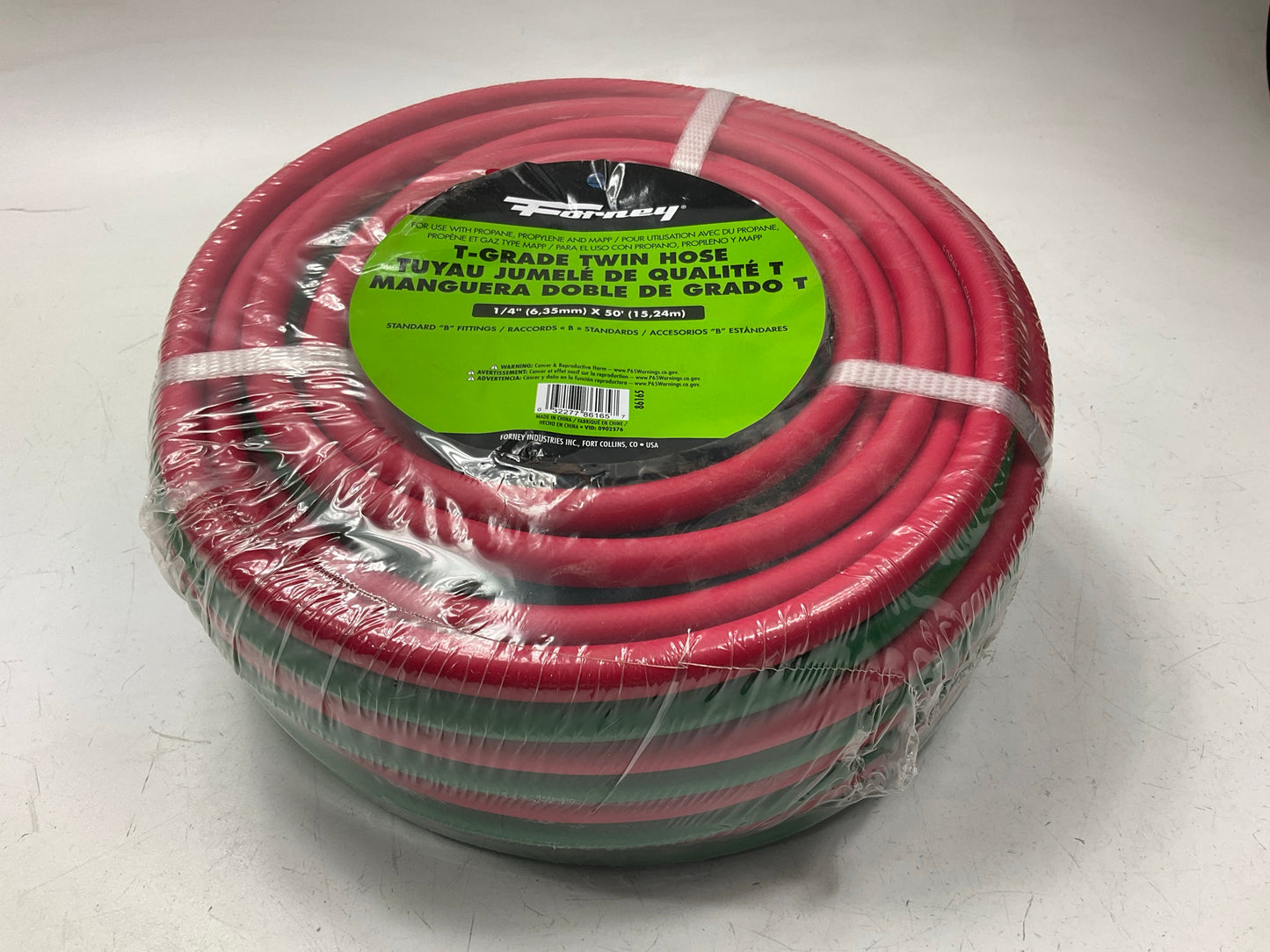 Forney 86165 Oxygen Acetylene Hose, T-Grade, 1/4-Inch X 50-Feet (1/4'' X 50')
