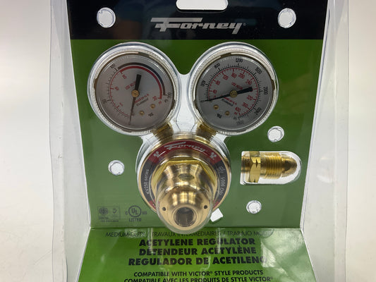 Forney 87091 Medium Duty Acetylene Regulator 2 Inch Side Connection Victor Style