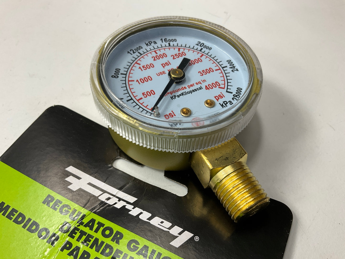 Forney USA 87727 Oxygen Gauge, High Pressure, 2-inch-by-1/4-inch NPT 0-4000 PSI