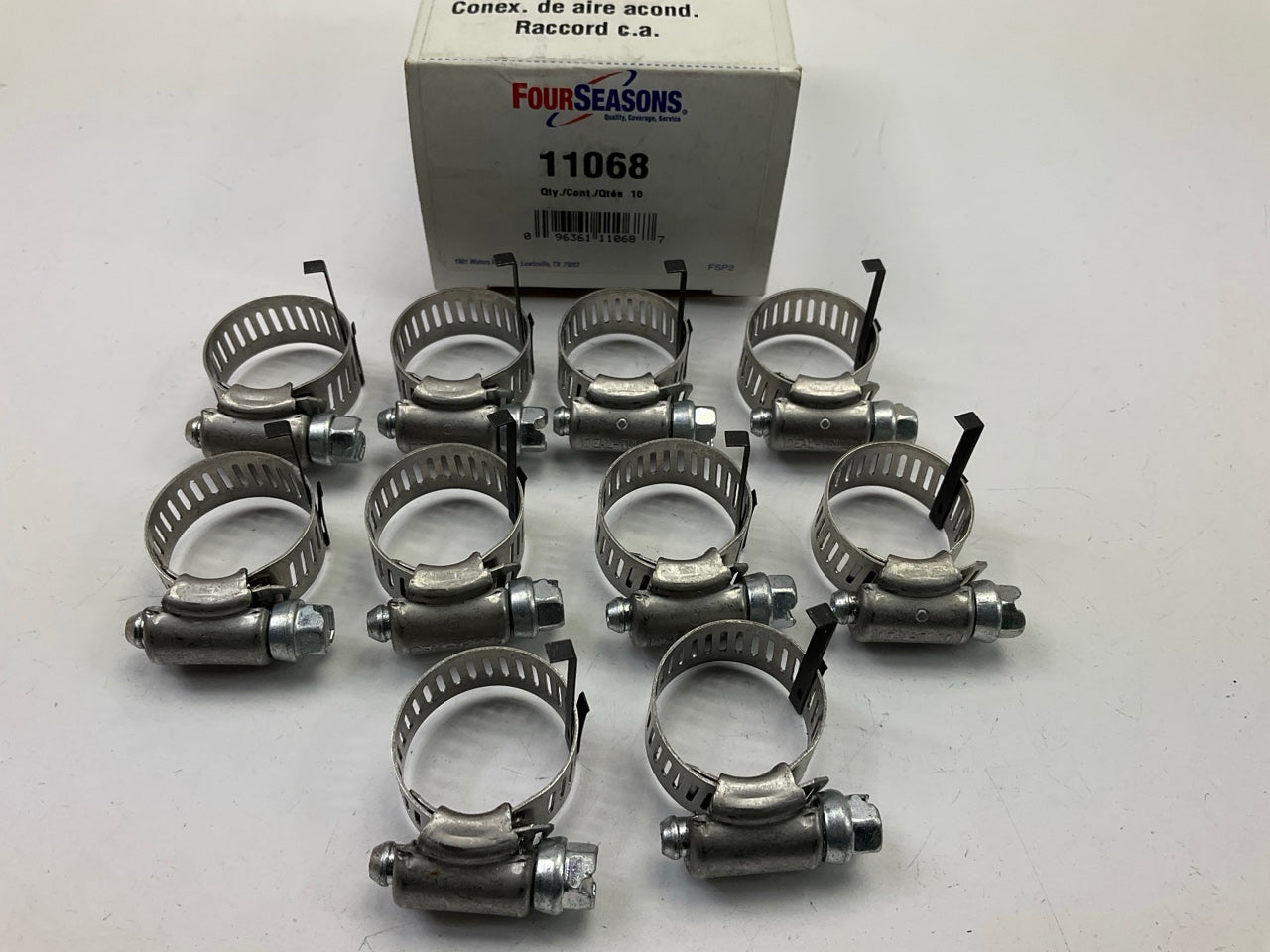 (10) Four Seasons 11068 A/C Refrigerant Hose Fitting Clamp For #6, #8 A/C Hose