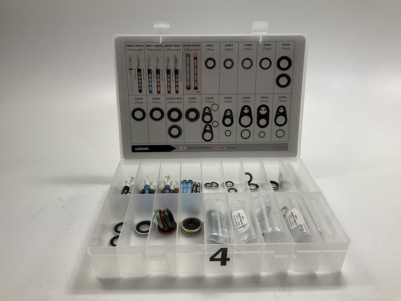Four Seasons 24818 A/C Specialist O-Ring Tech (4) Tray Parts Assortment, 551 PCS