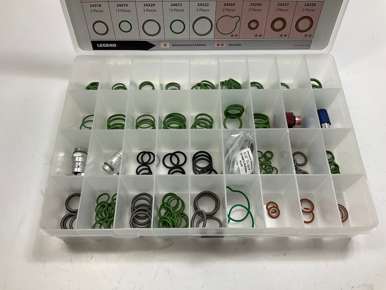 Four Seasons 24818 A/C Specialist O-Ring Tech (4) Tray Parts Assortment, 551 PCS