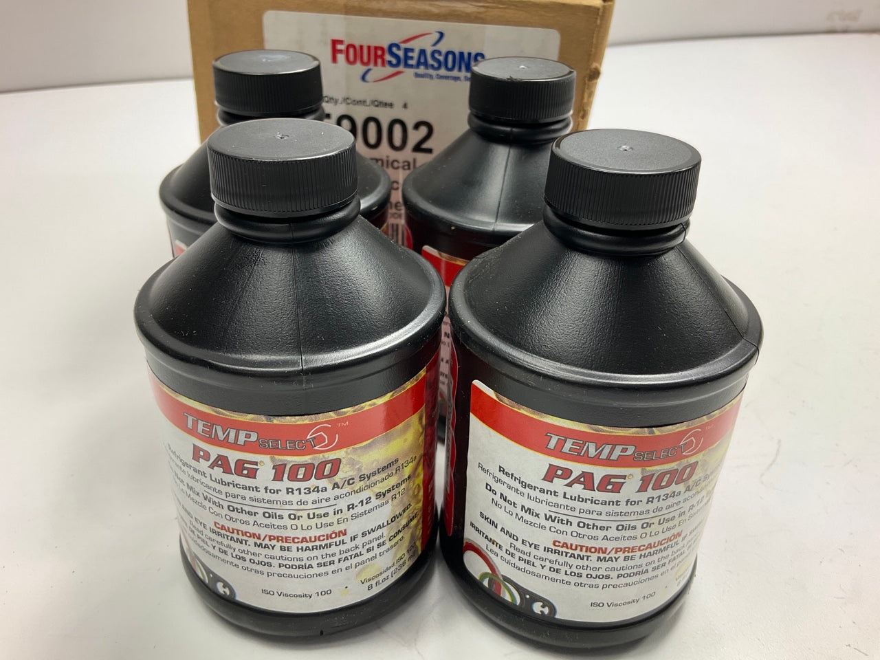 4 PACK - Four Seasons 59002 PAG 100 A/C Compressor Refrigerant Oil, 8 Oz Each