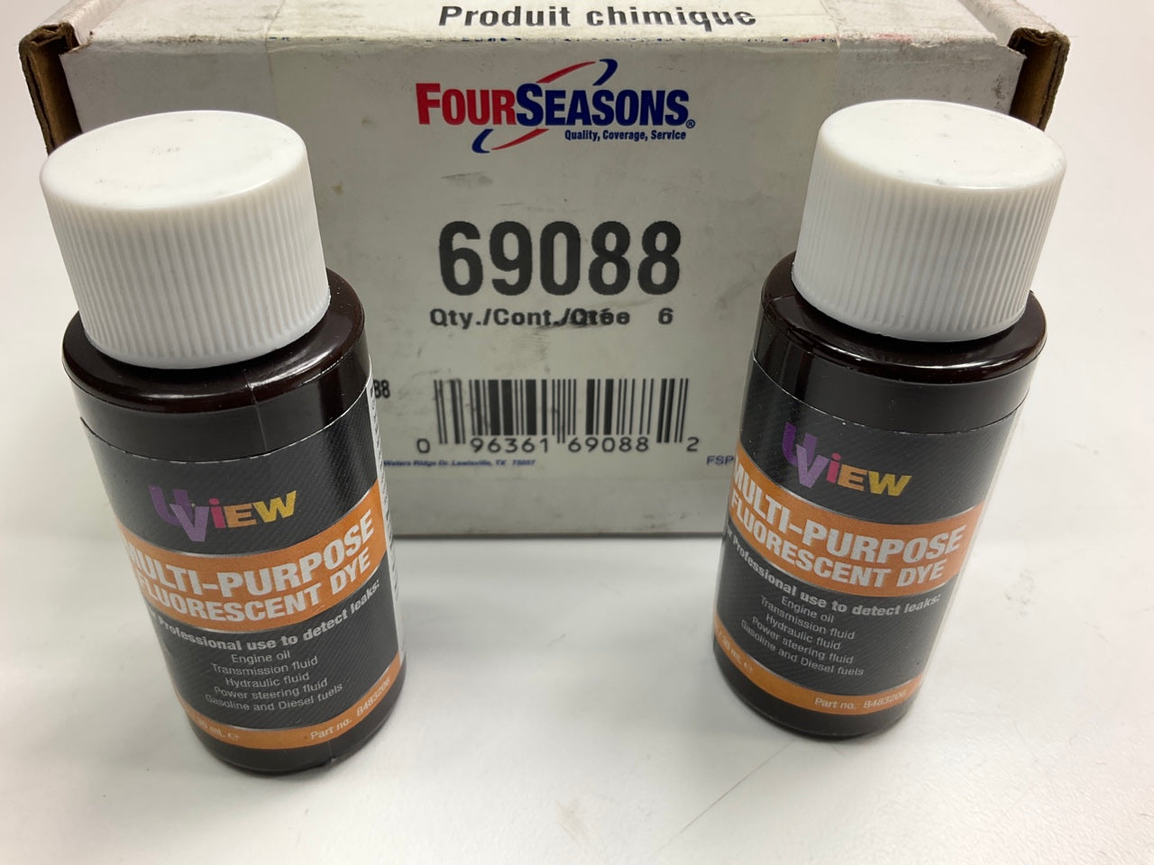 (2) U-VIEW Multi Purpose Leak Detection Dye Bottles, Part # B483206, 1 OZ Each.