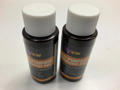 (2) U-VIEW Multi Purpose Leak Detection Dye Bottles, Part # B483206, 1 OZ Each.