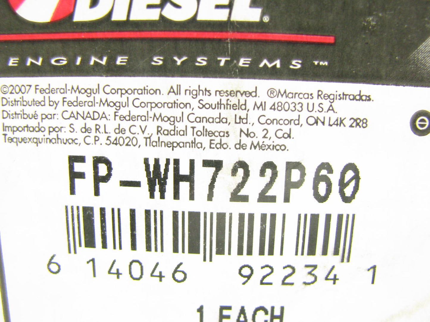 FP Diesel FP-WH722P 0.060'' Piston - INTERNATIONAL HARVESTER-NAVISTAR