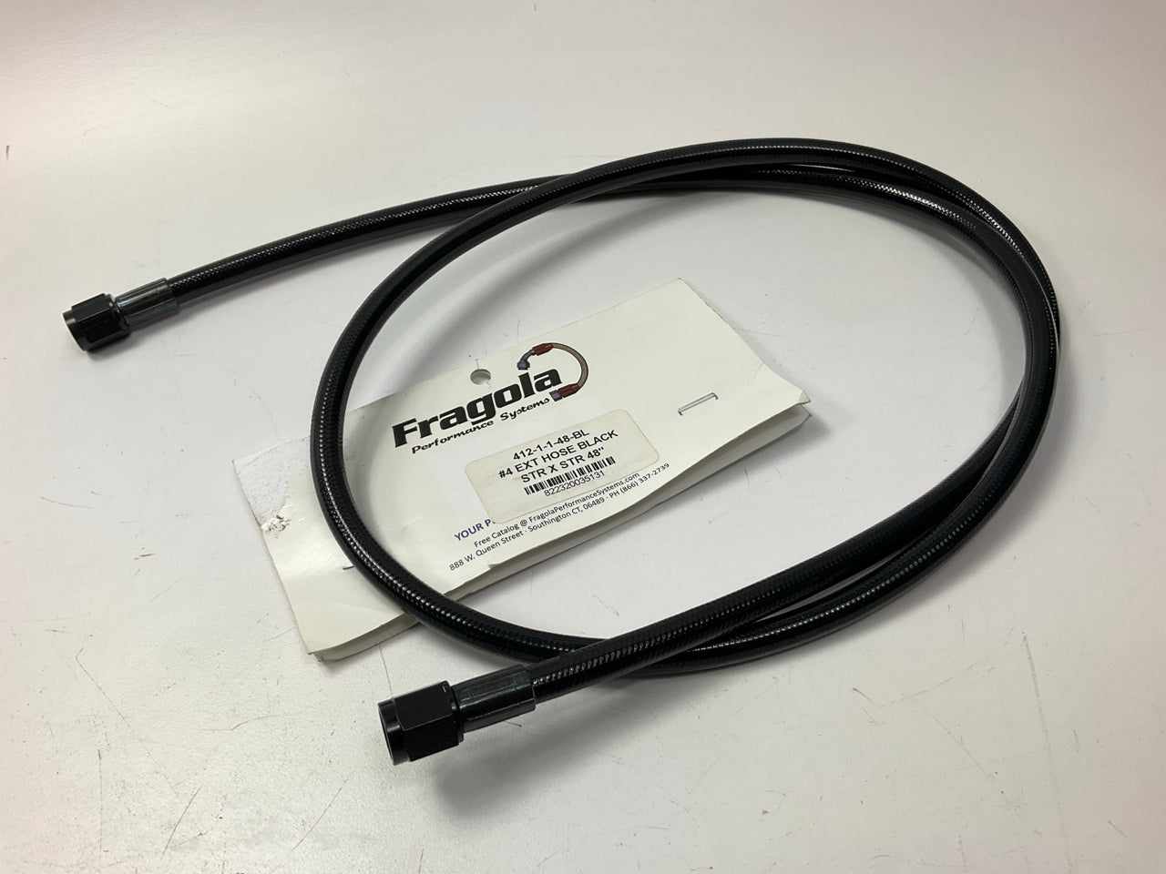 Fragola 412-1-1-48-BL 6000 PTFE-Lined Braided Stainless Pre-Made Brake Hose Line
