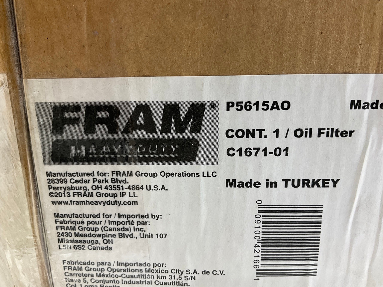 Fram C1671 Hydraulic Oil Filter Replaces 1007060 50-2689T91 62427 329868 51506