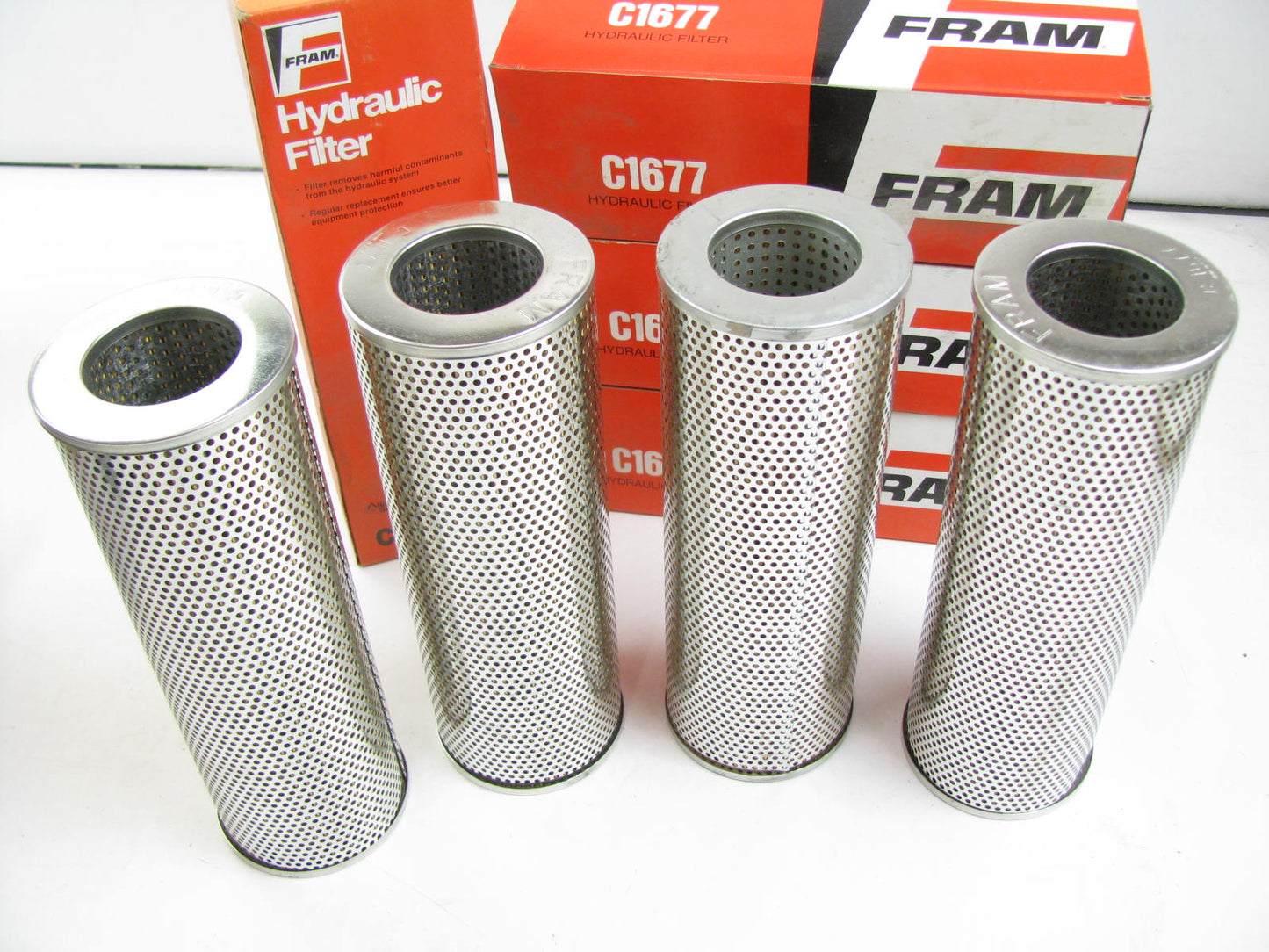 (4) Fram C1677 Hydraulic Oil Filter Replaces: 1R-0728 3I-1209 HF6201 LF735 51816