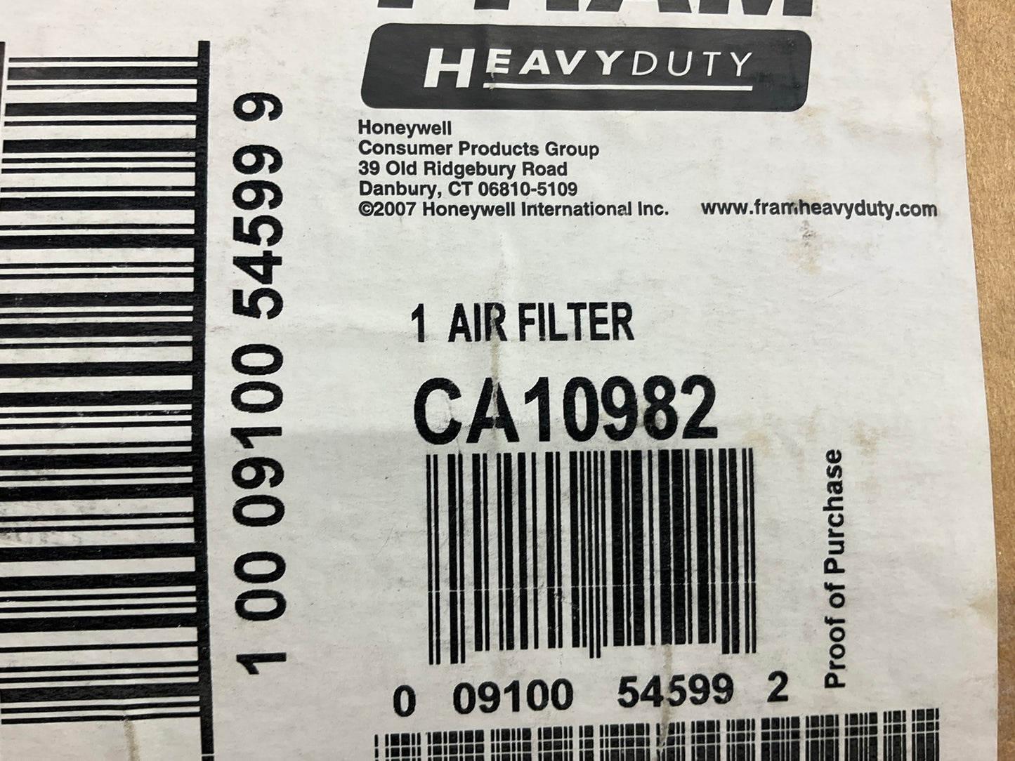 Fram CA10982 Air Filter Replaces EAPE68310, AF2287, 89002348; C11103, 87801