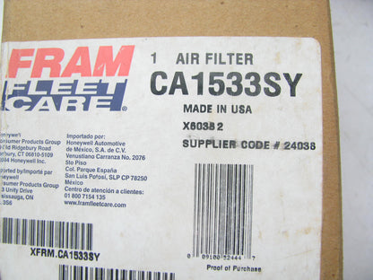 Fram CA1533SY Air Filter Replaces 42655 A62943 LAF6401 AF396 AF1639 P133694