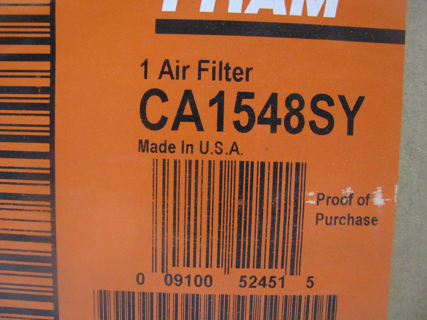 Fram CA1548SY Air Filter Replaces 46565 A64532 LAF2625 AF734 AF874 P120407