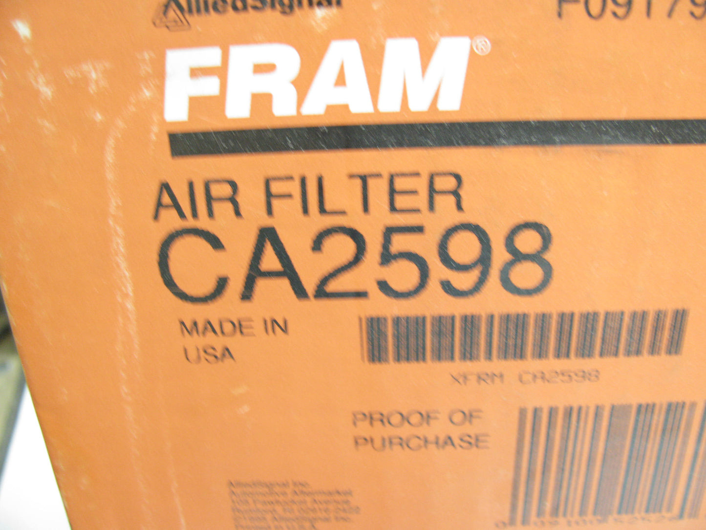 Fram CA2598 Air Filter Replaces 46366 A43417 6366 LAF2515 AF675 AF2196 AF1877
