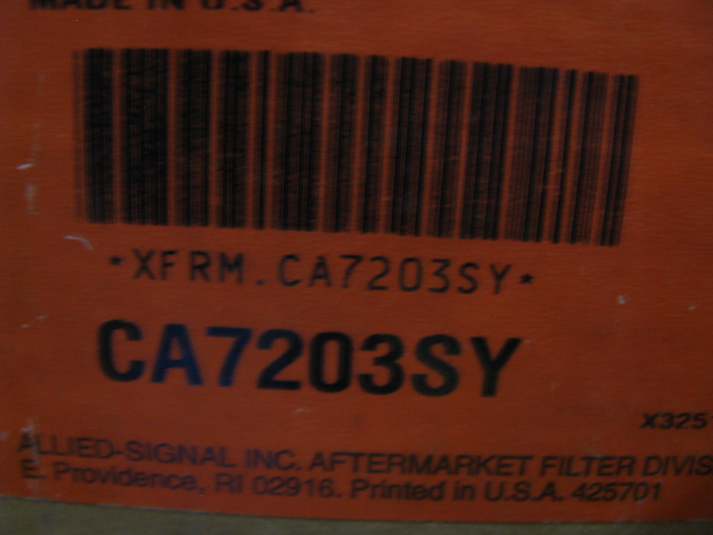 FRAM CA7203SY Heavy Duty Metal End Air Filter - Inner