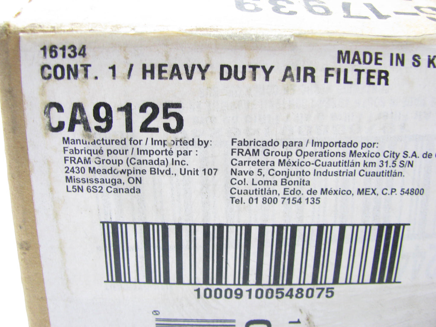 Fram CA9125 Air Filter Replaces PA3957 AF2422 AF2422