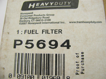 Fram P5694 Fuel Filter Replaces 33690 F65910 LFF5874 FF1077 FF5702 P550372