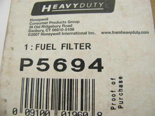 Fram P5694 Fuel Filter Replaces 33690 F65910 LFF5874 FF1077 FF5702 P550372