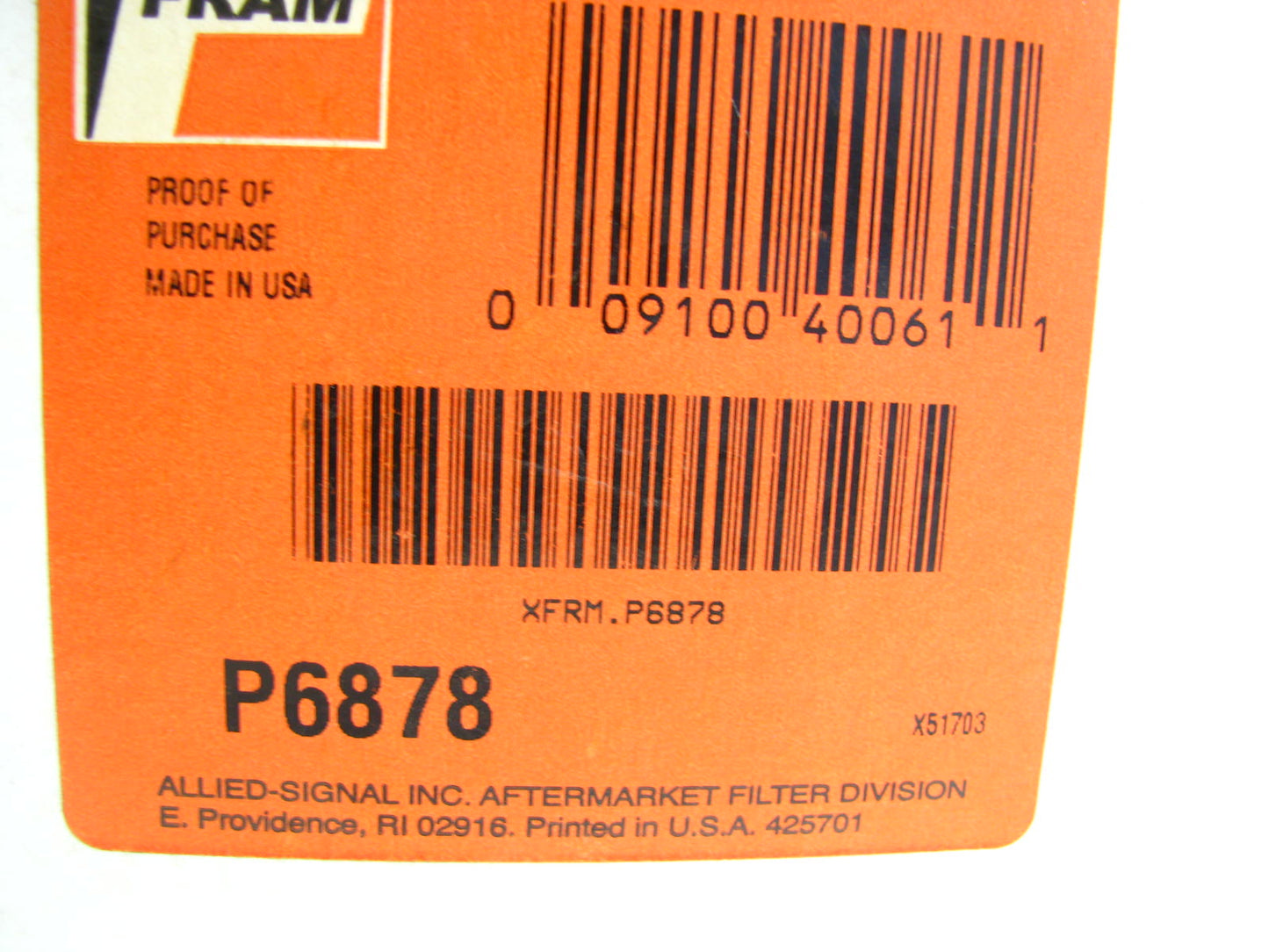 Fram P6878 Hydraulic Oil Filter Replaces 51445 HF872 HF6574 P163315 LFH4404