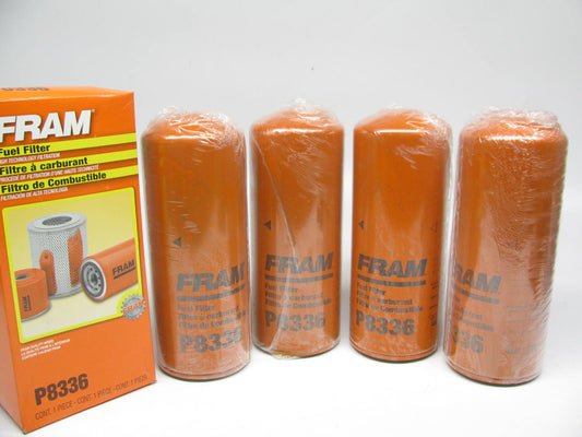 (x4) Fram P8336 Spin-On Fuel Filter For CAT Equipment