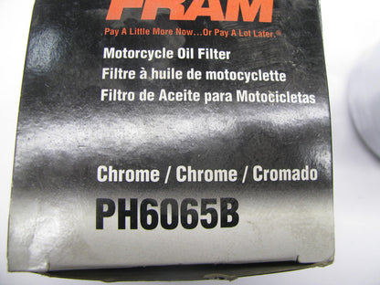 Fram PH6065B Chrome Motorcycle Engine Oil Filter For Harley Davidson