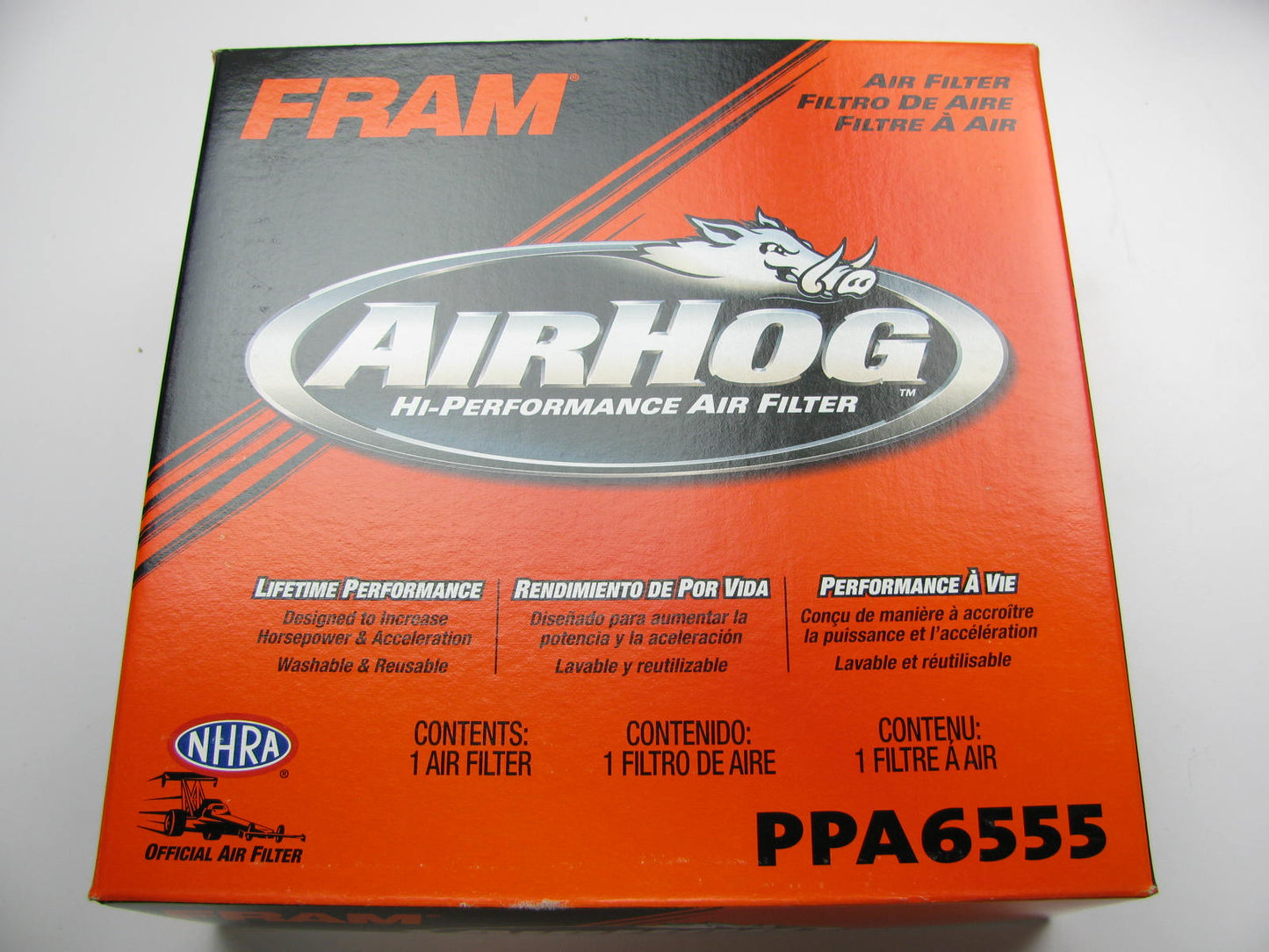 (2) FRAM PPA6555 Air Hog Washable Reusable High Performance Air Filters