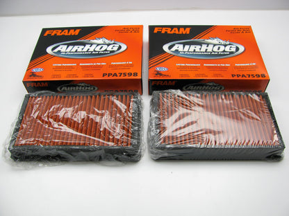 (2) PACK - Fram PPA7598 Air Hog Washable Reusable High Performance Air Filters