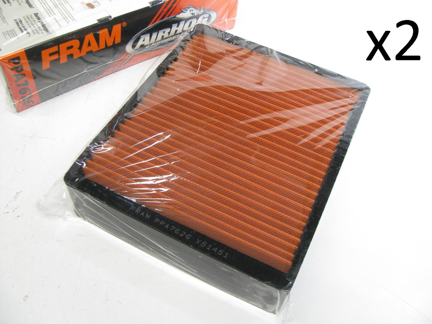 (2) Fram PPA7626 Performance Air Hog Washable Reusable Air Filter - PAIR