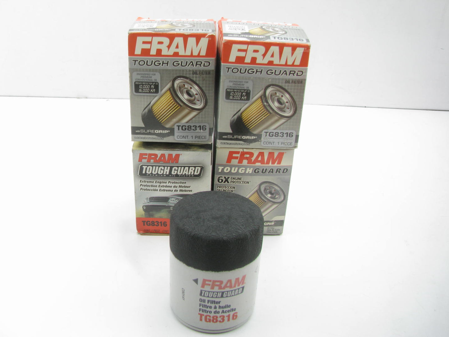 (4) Fram TG8316 Oil Filter Replaces YF09-14-302 FPP8316 F8CZ-6731-AA 5003558AA