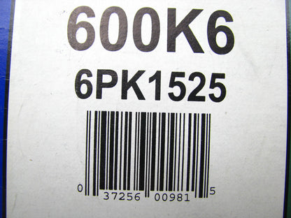 Freshstart 600K6 Serpentine Belt - 0.84'' X 60.50'' - 6 Ribs