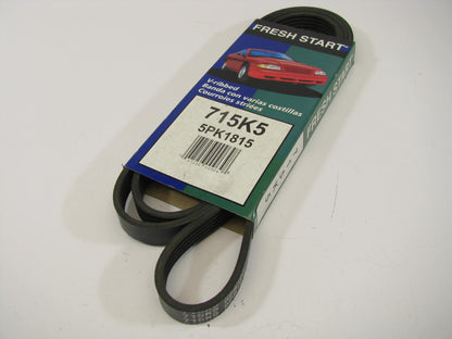 Freshstart 715K5 Serpentine Belt - 0.69'' X 72.00'' - 5 Ribs