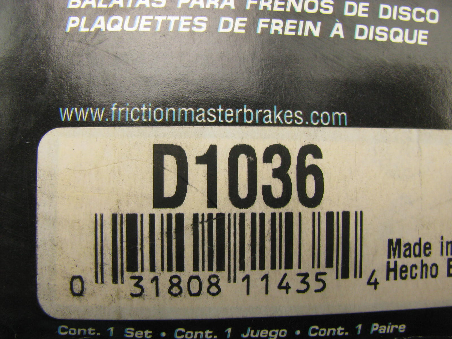 Friction Master D1036 Rear Disc Brake Pad Set