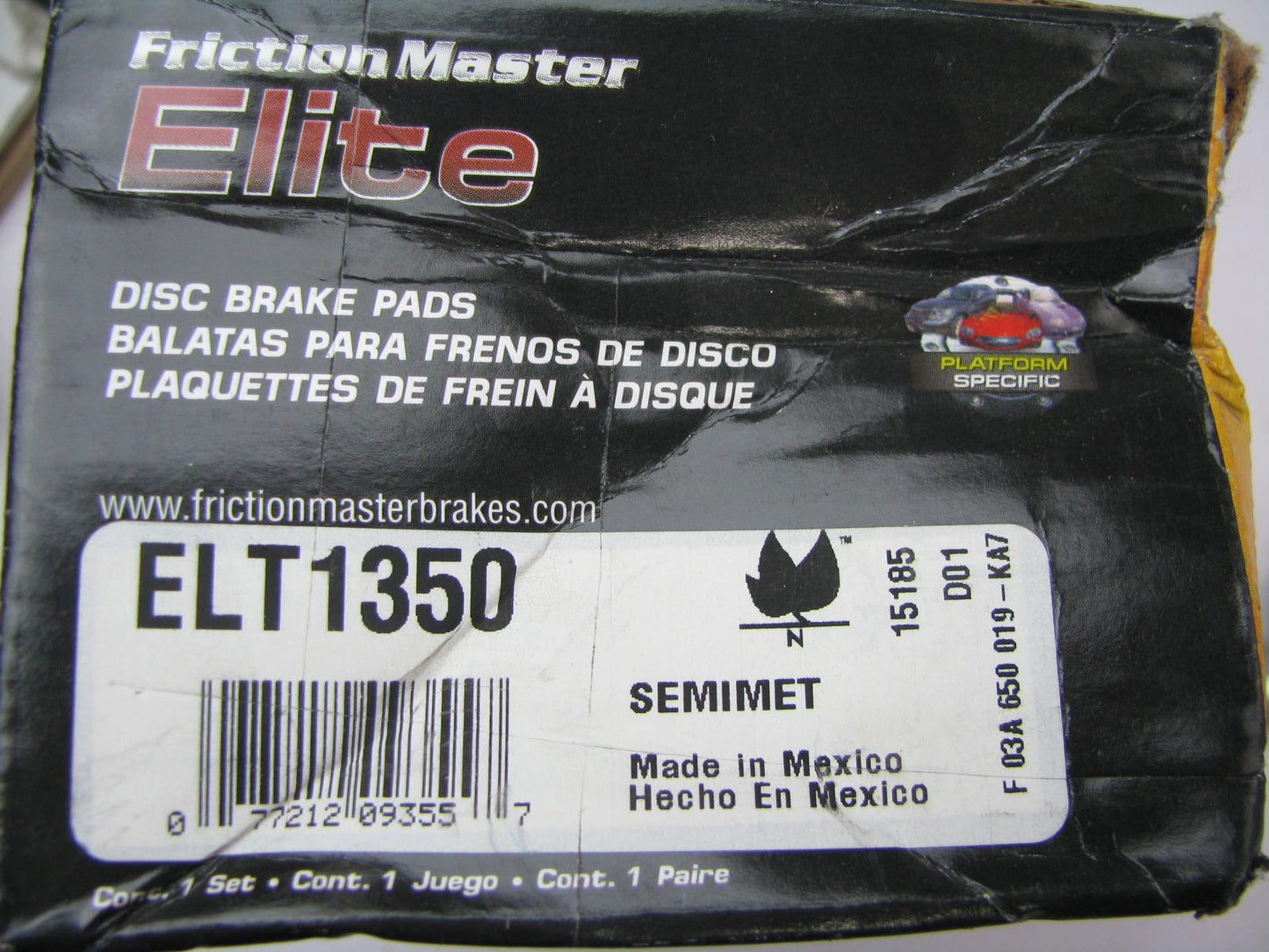 Friction Master ELT1350 Rear Disc Brake Pads 2008-2009 Porsche Cayenne
