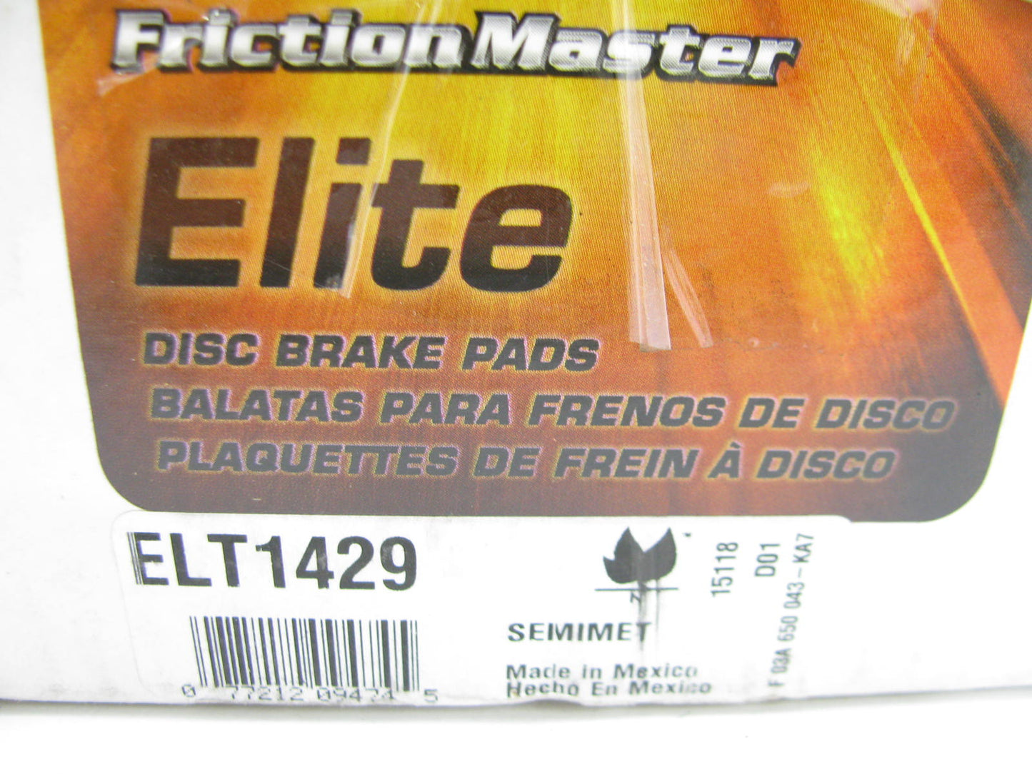 Friction Master ELT1429 FRONT Brake Pads For 2010-2011 BMW X5, 10-12 BMW X6