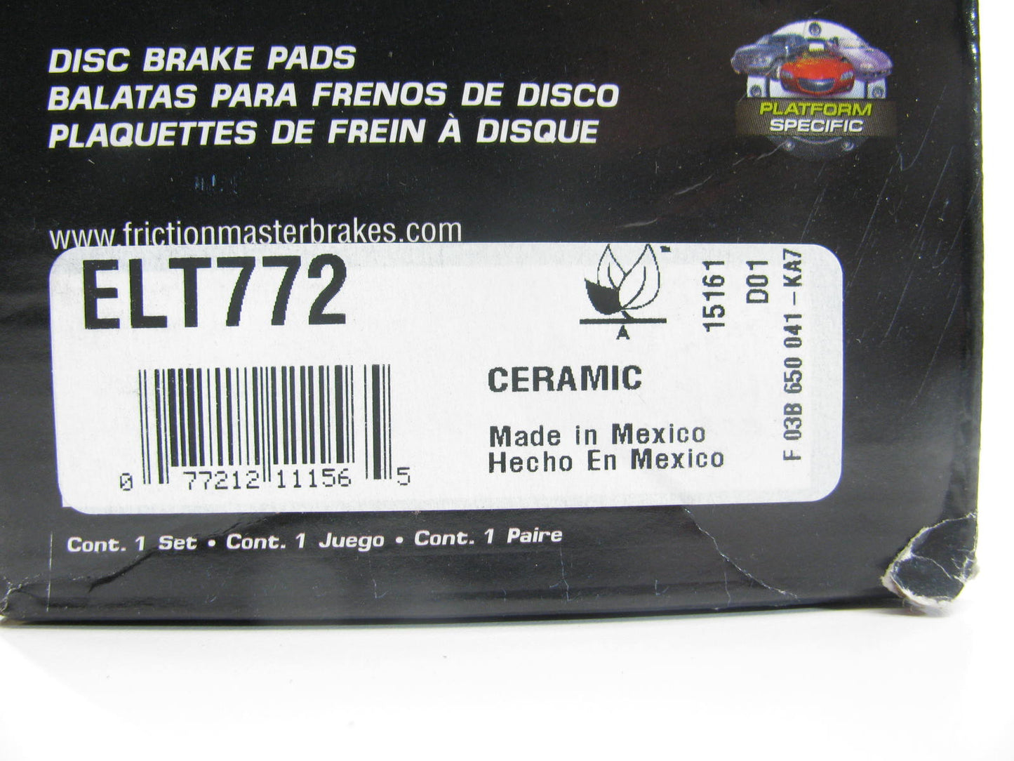 Friction Master ELT772 Ceramic Disc Brake Pads - Front