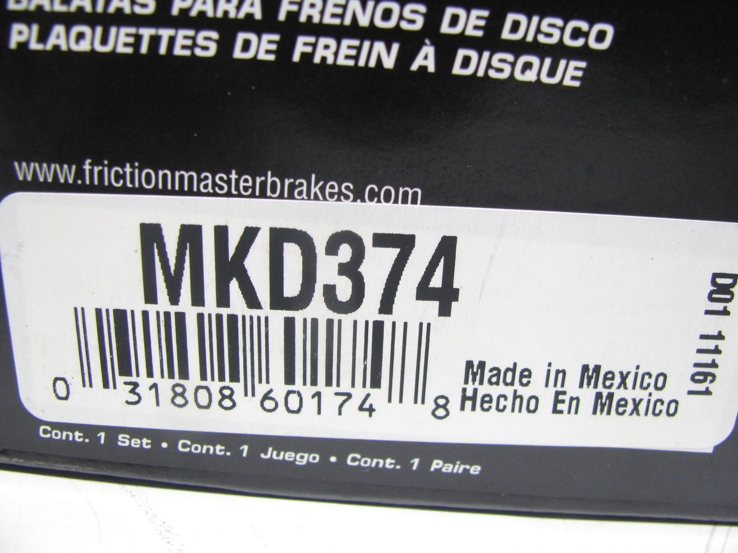 Friction Master MKD374 Rear Disc Brake Pads - Semi-Metallic