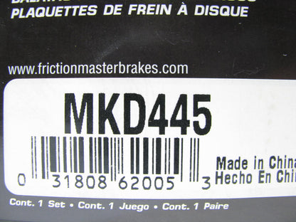 Friction Master MKD445 Rear Disc Brake Pads For 1988-1989 Porsche 944