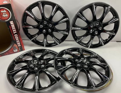 COSMETIC SCUFFS - Futura KT953-14CIB Chrome Ice Black Wheel Cover Set - 14''