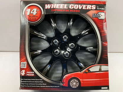 COSMETIC SCUFFS - Futura KT953-14CIB Chrome Ice Black Wheel Cover Set - 14''