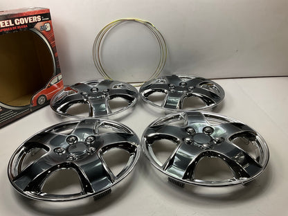 Futura KT998-14C Chrome 5-Spole Pattern Steel Wheel Cover Set - 14''