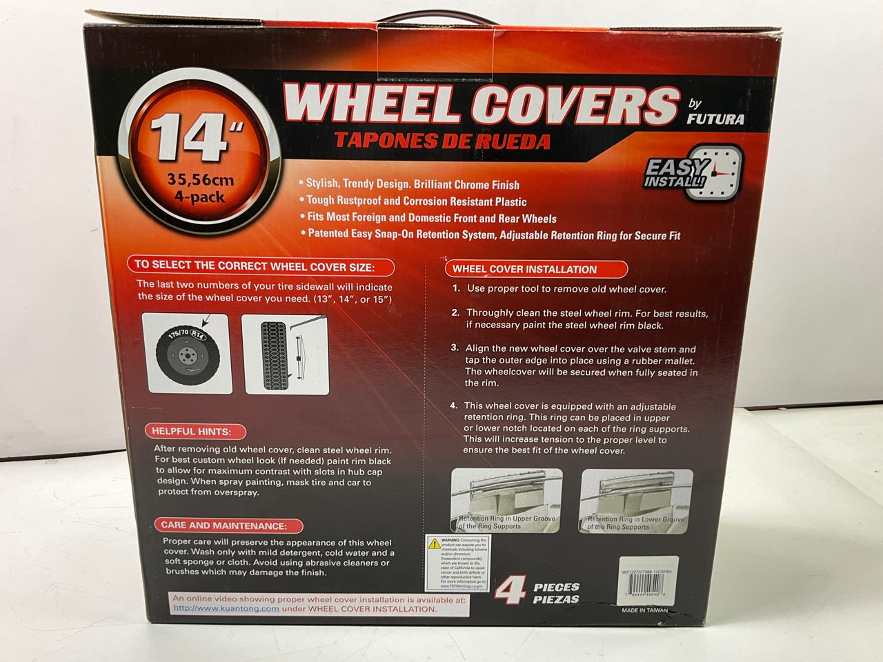 Futura KT998-14CS Wheel Cover Set - 14'', UNIVERSAL, PACK OF 4