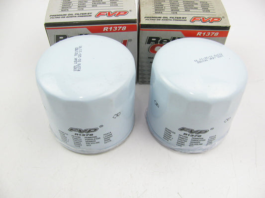 (2) FVP R1378 Oil Filter Replaces PH8212 51378 L24484 PH2702 LF237 B1422