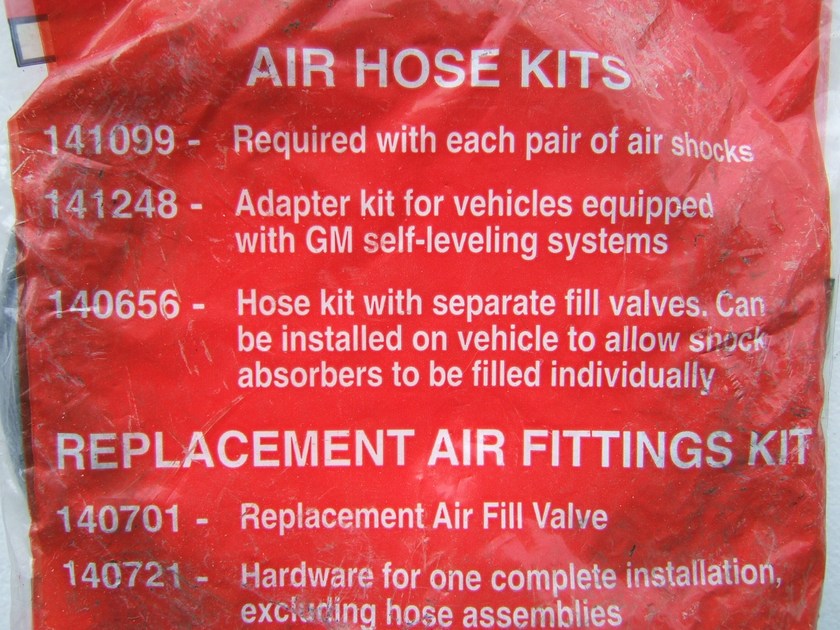 Gabriel 140656 Air Shock Hose Kit For Air Adjustable Shocks