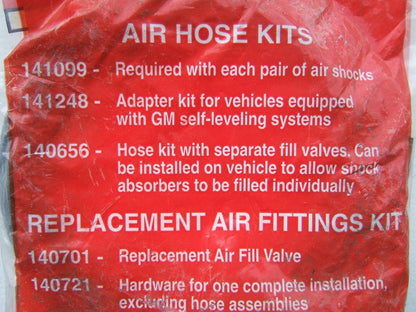 Gabriel 140656 Air Shock Hose Kit For Air Adjustable Shocks
