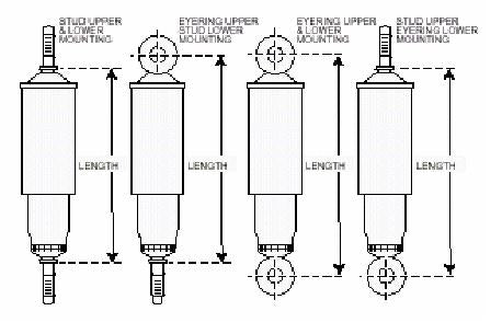 Gabriel 39222 Adjustable Air Shocks - SHOCKS ONLY NO HARDWARE
