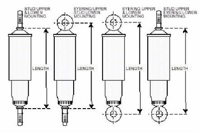 Gabriel 39222 Adjustable Air Shocks - SHOCKS ONLY NO HARDWARE