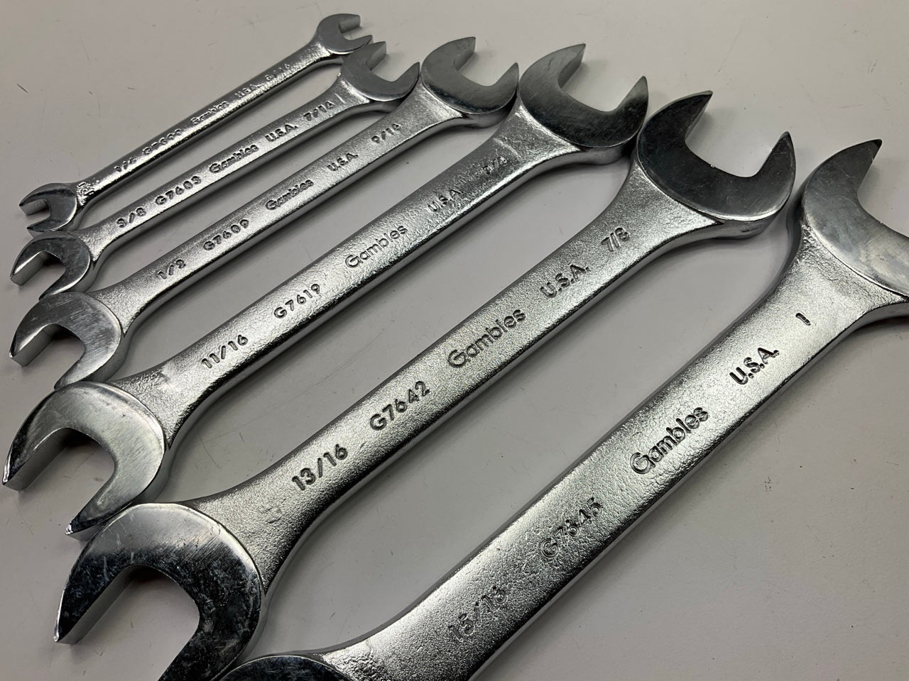 VINTAGE - Gambles 6 Piece Double Open-End Wrench Set, 1/4'' To 1'' - MADE IN USA