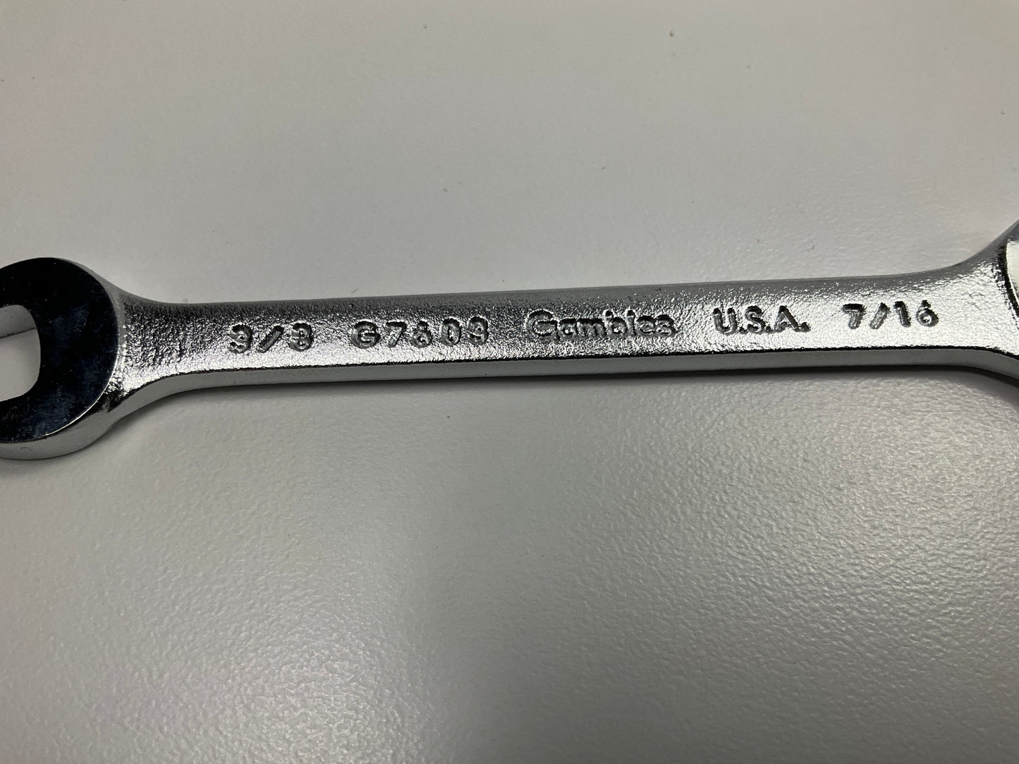 VINTAGE Gambles G7603 Double Open-End Wrench, 3/8'' & 7/16'' - MADE IN USA