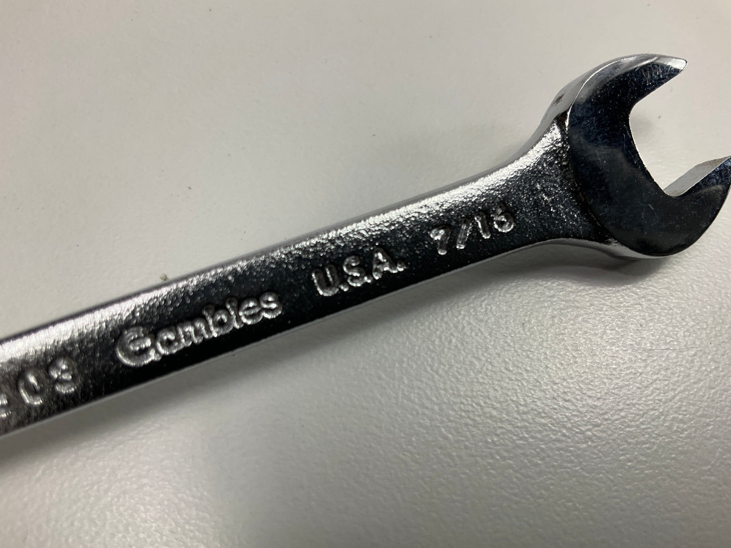 VINTAGE Gambles G7603 Double Open-End Wrench, 3/8'' & 7/16'' - MADE IN USA